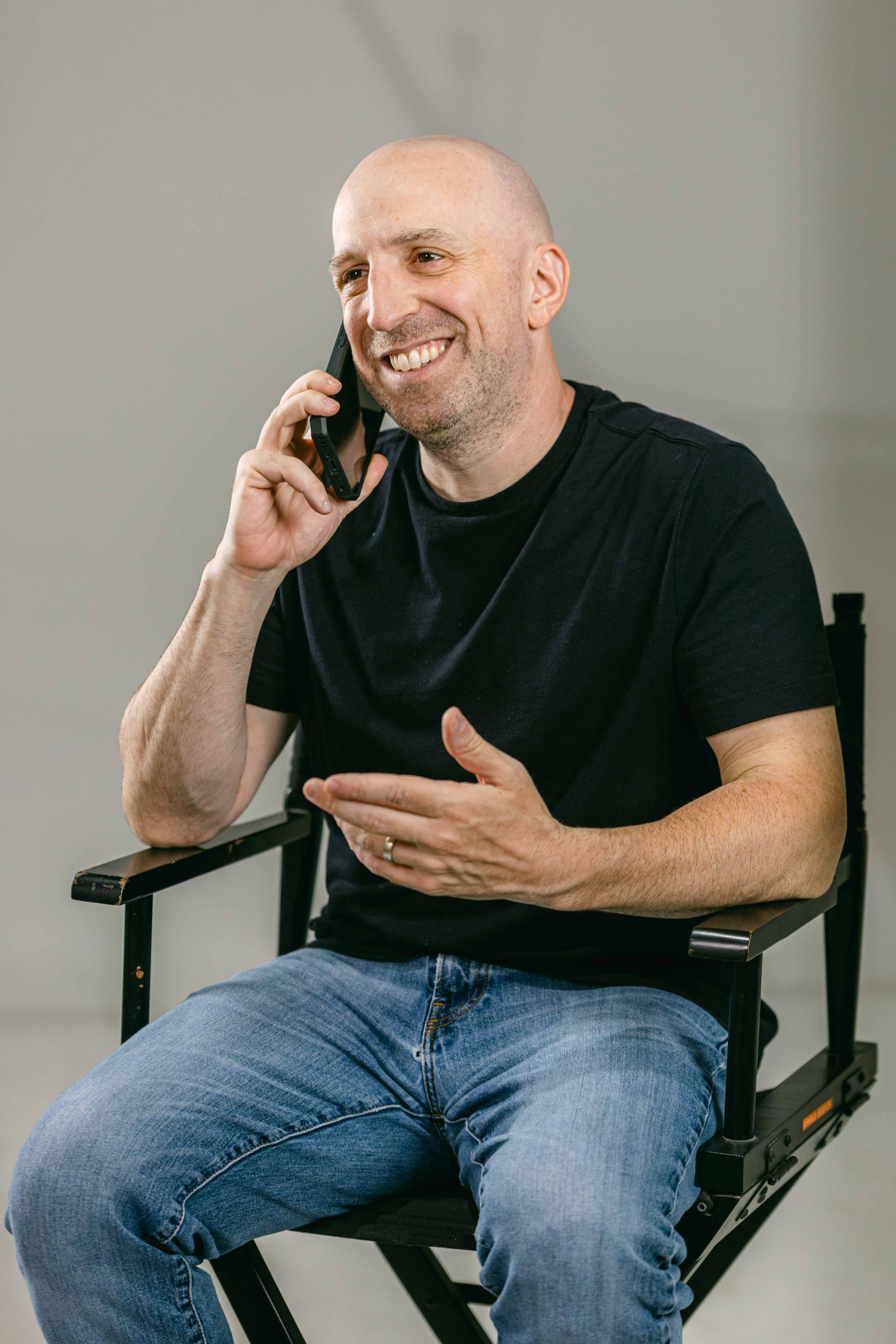 Jamie Gruber on phone